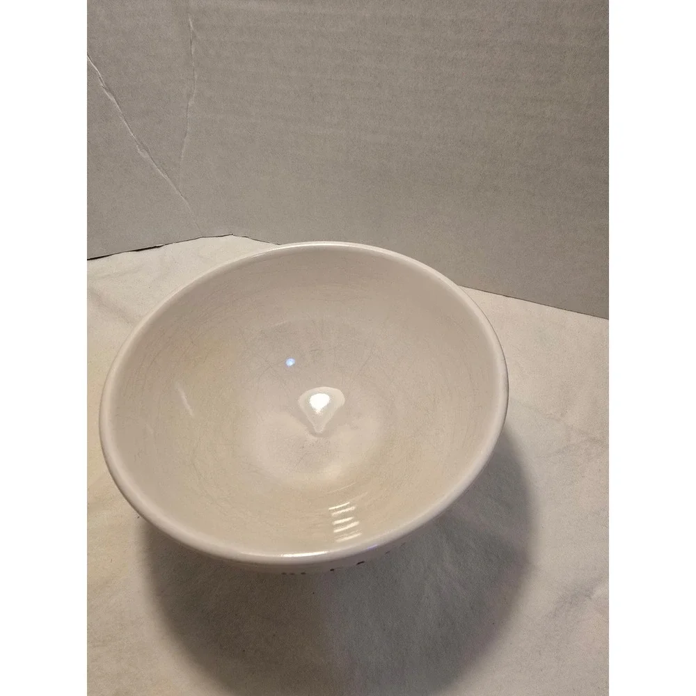 Rae Dunn More Please Ceramic Footed Bowl White Artisan Collection by Magenta 6in